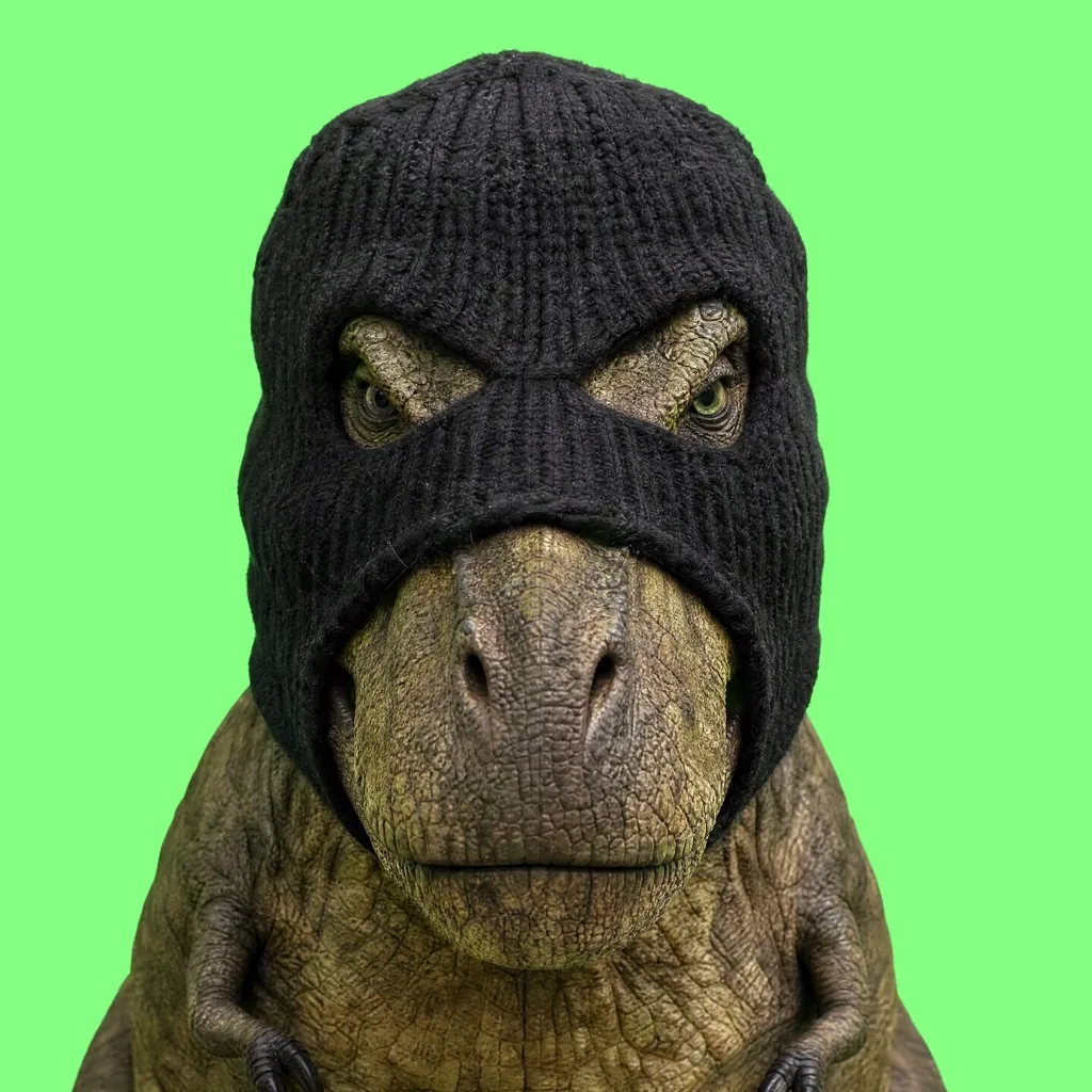 DinoWifMask · The chain's own T-rex in a wool ski mask