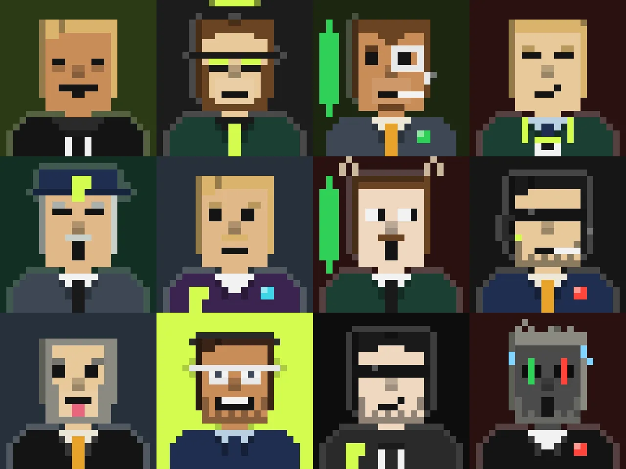 Pons brokers · 50 pixel PFPs drawn by code