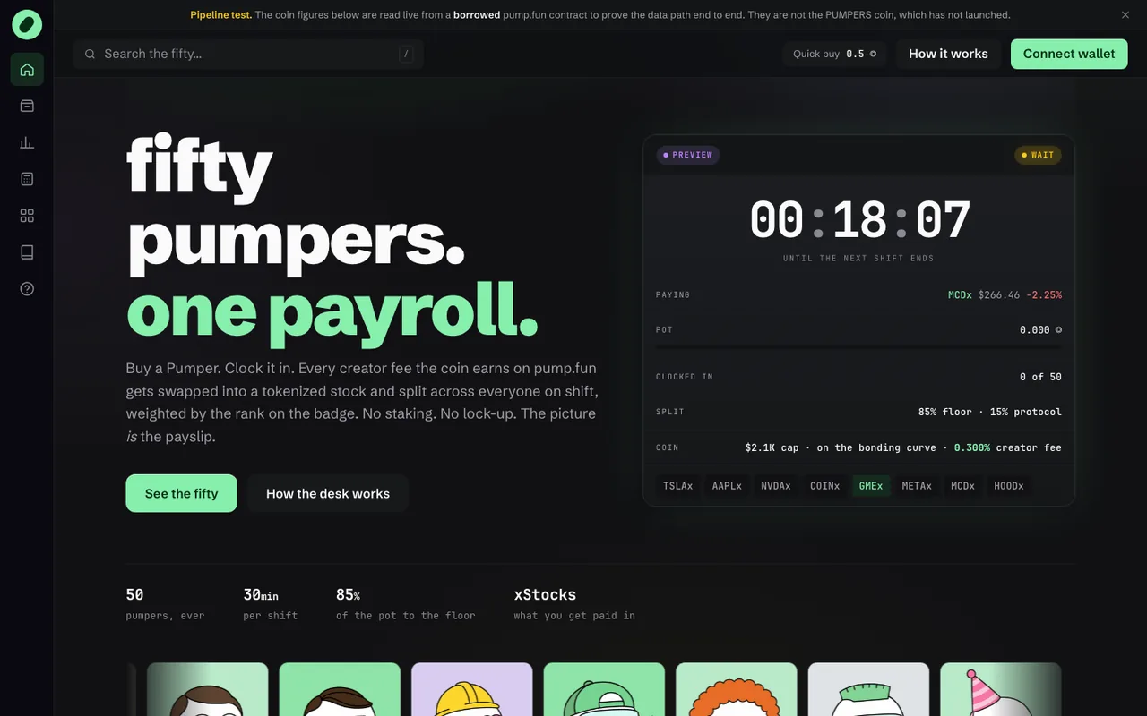 Live site · prices, fee tier and pot read from chain